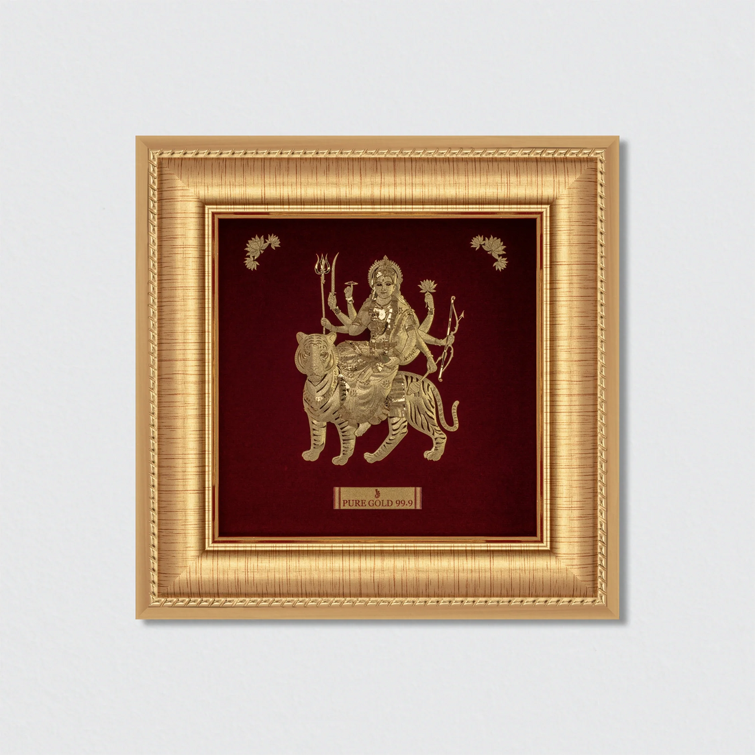 Bring Home the Power of Maa Durga – 24K Gold Artwork for Strength & Protection