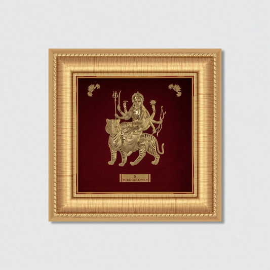 Bring Home the Power of Maa Durga – 24K Gold Artwork for Strength & Protection