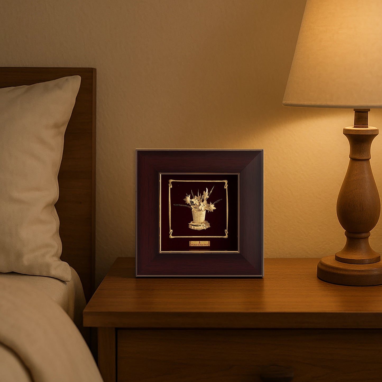 Prima art 24K gold Love birds in premium frame – perfect for home decor and gifting. Frame from table top , bedside , wall hanging.