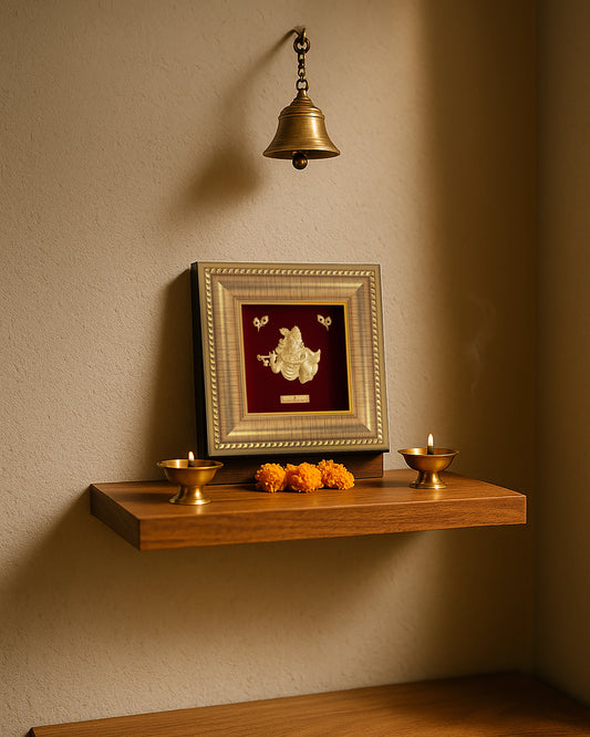 Prima art Radha Krishna 24K Gold Frame perfect for home temple shelf , wall hanging , table top & best for festival and corporate gifting . Buy online , vastu approved.