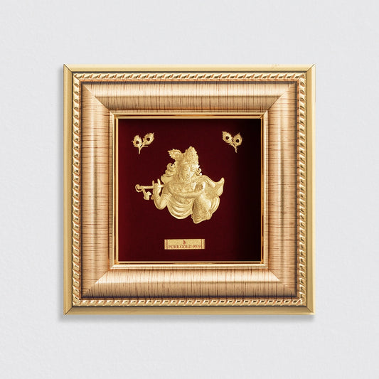 Prima art Radha Krishna  24K Gold Frame perfect for home temple shelf , wall hanging , table top & best for festival and corporate gifting . Buy online , vastu approved.