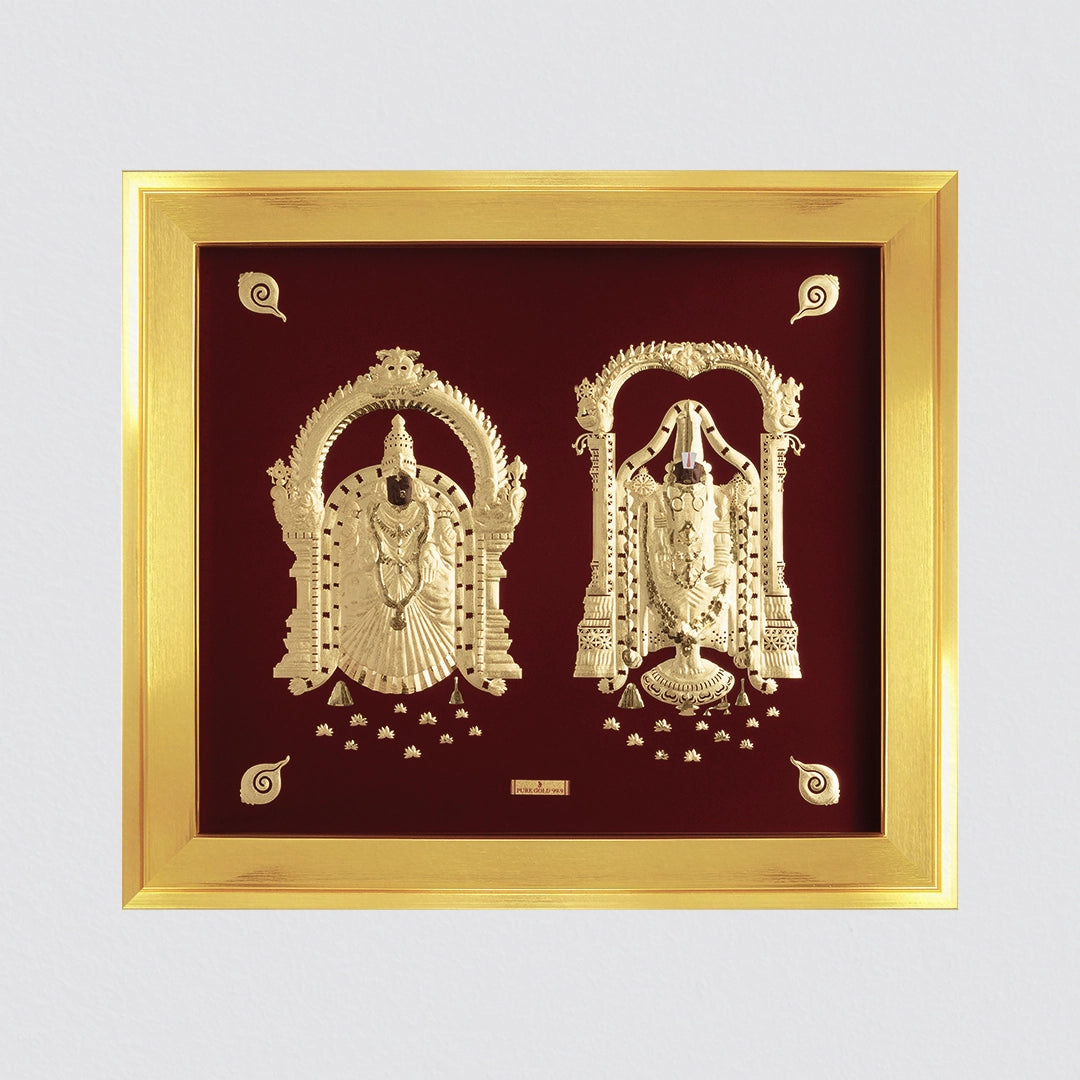 Padmavati Balaji 24K Gold Frame best for temple wall frame or wall hanging at home. Buy online. Vastu approved.