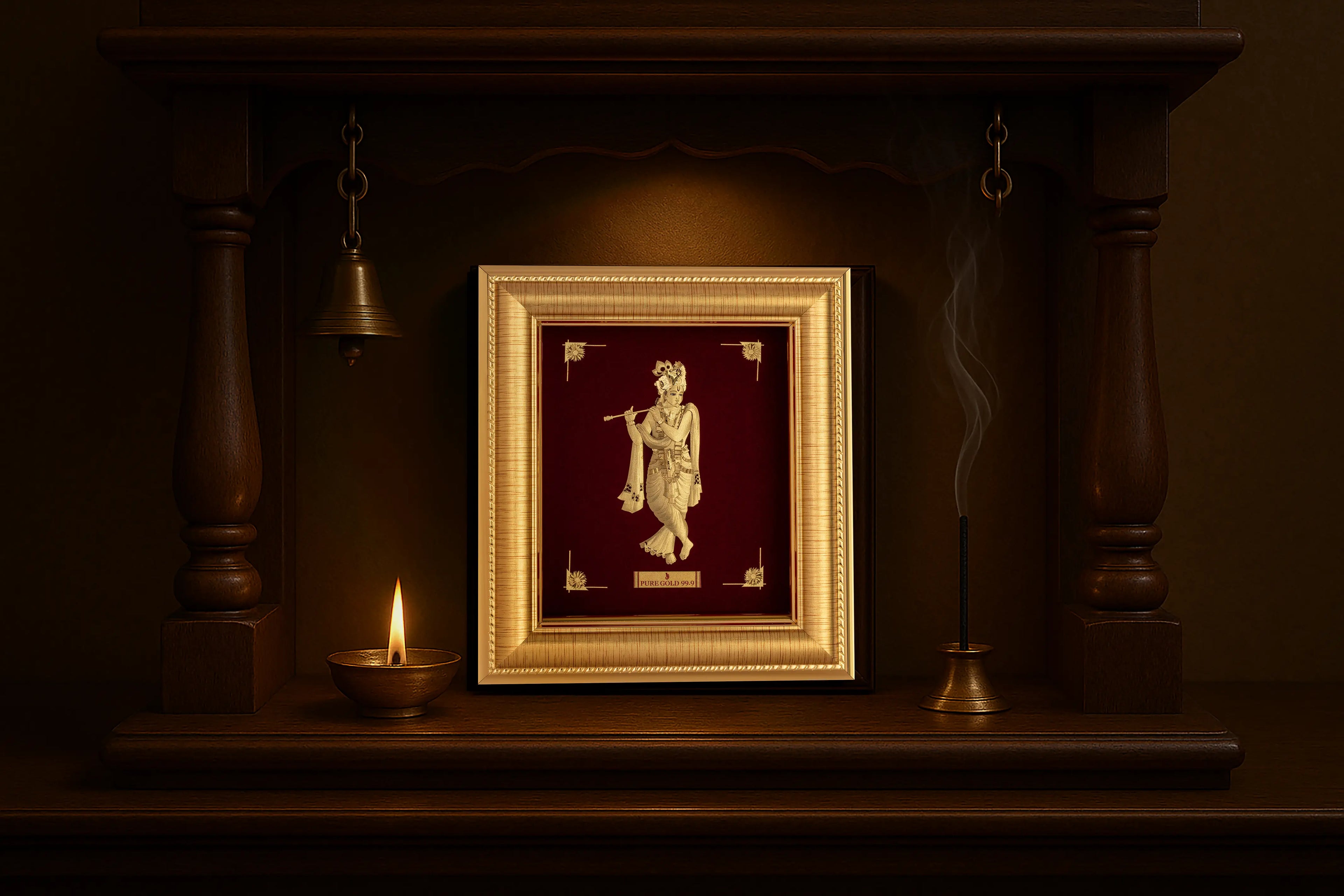 Lord Radha Krishna gold frame by prima art. Perfect for new beginnings and gifting.