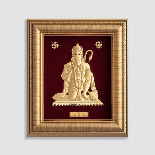 Lord Hanuman 24K Gold Sheet Frame best for festival and corporate gifting