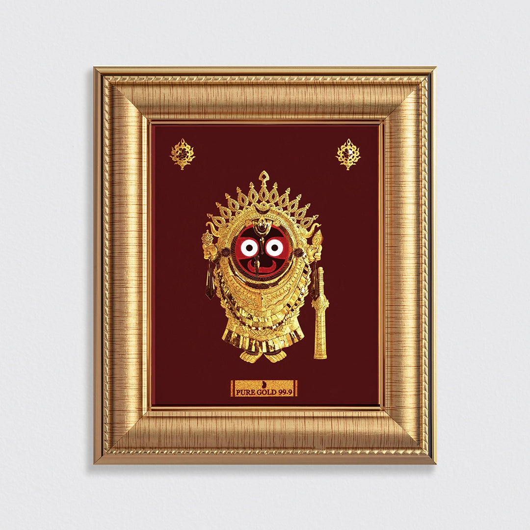 Lord Jaggarnath 24K Gold Sheet Frame best for festival and corporate gifting