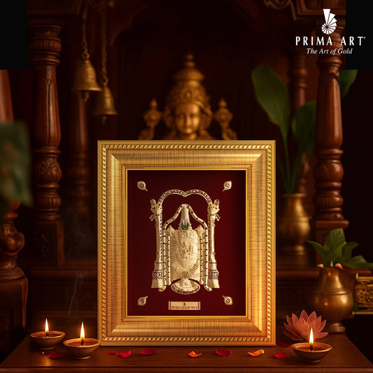 Lord Balaji Gold frame , wall hanging frame artwork . Perfect for gifting . Buy online .