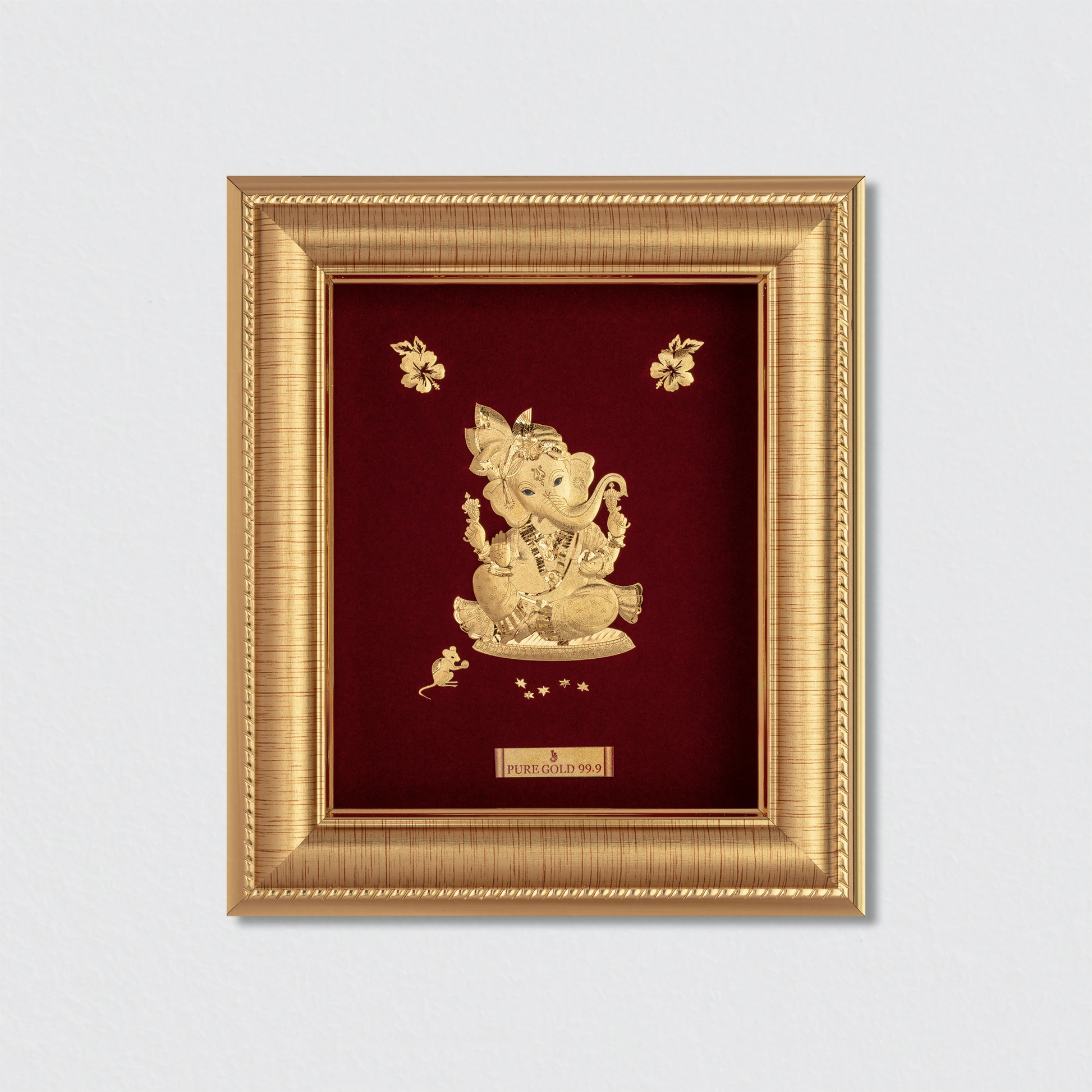Lord Ganesha wall frame and tabletop frame in gold by Prima Art.