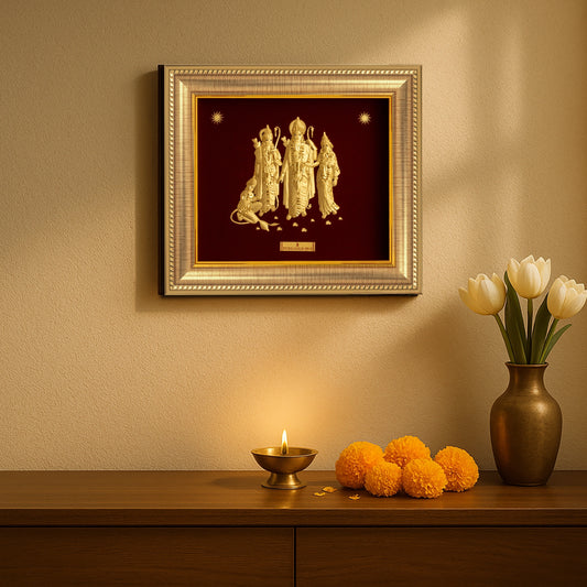 Prima Art Ram mandir 24K Gold Artwork Frame best for festival and corporate gifting