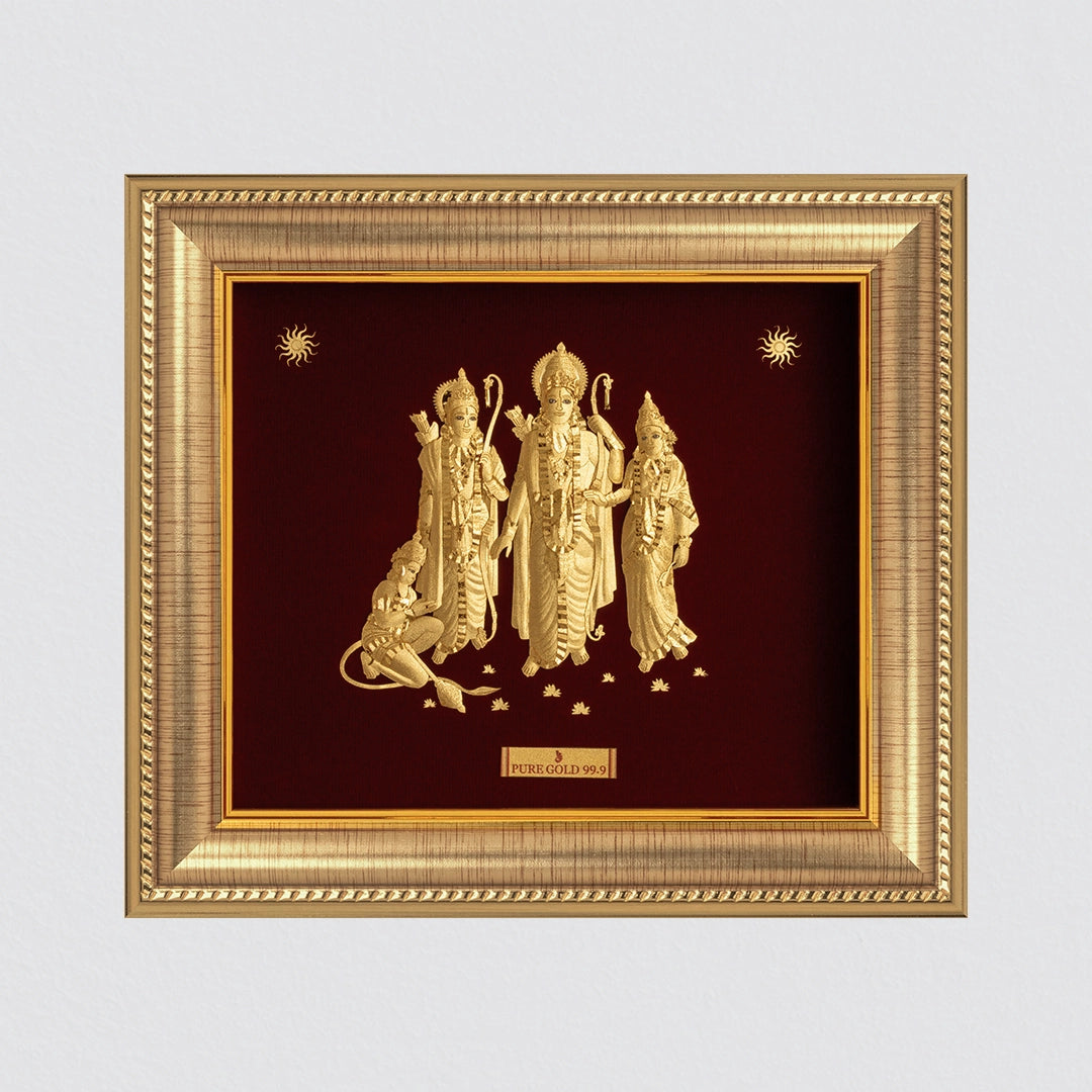 Prima Art Ram mandir 24K Gold Artwork Frame best for festival and corporate gifting
