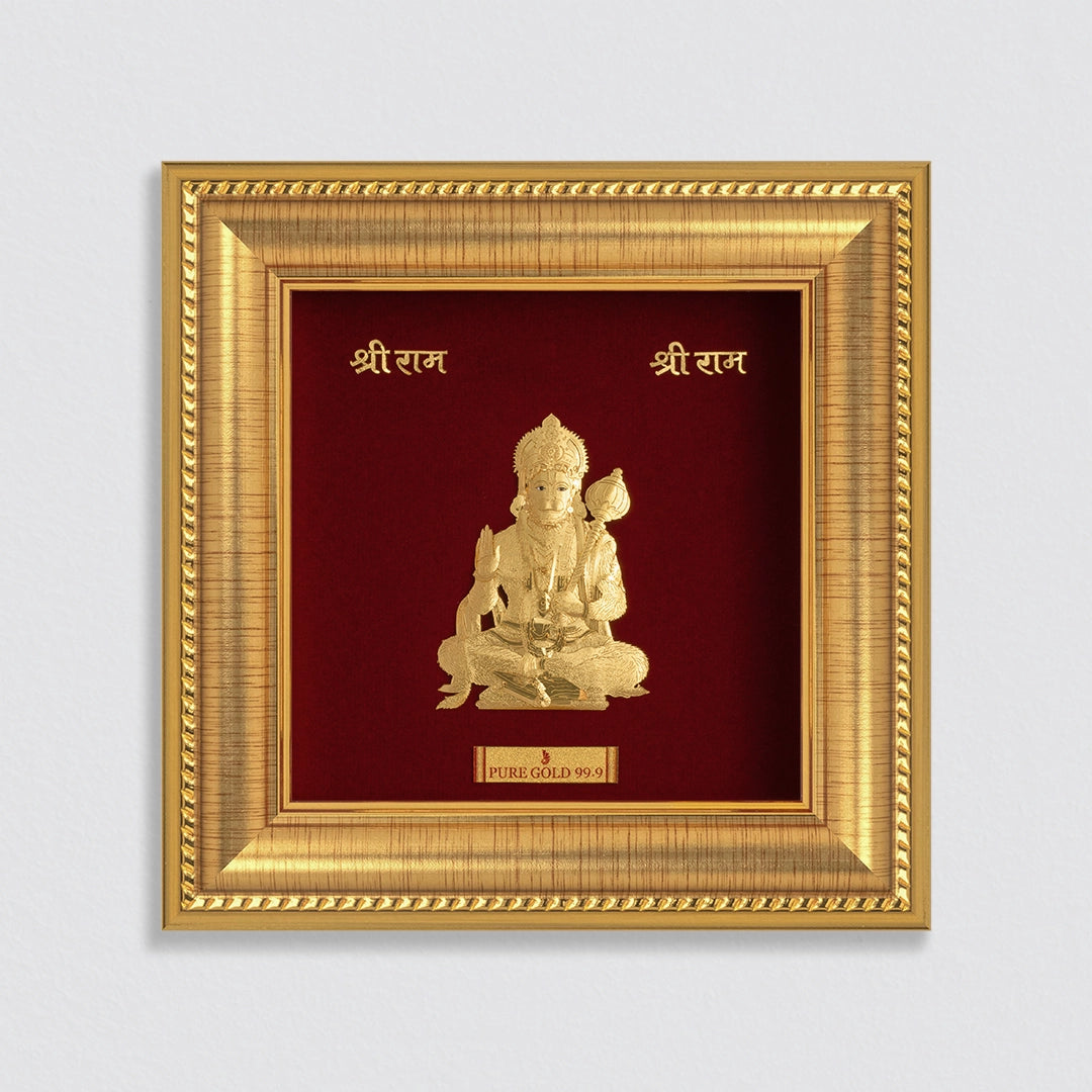 Lord Hanuman ji 24K Gold Sheet Frame best for festival and corporate gifting