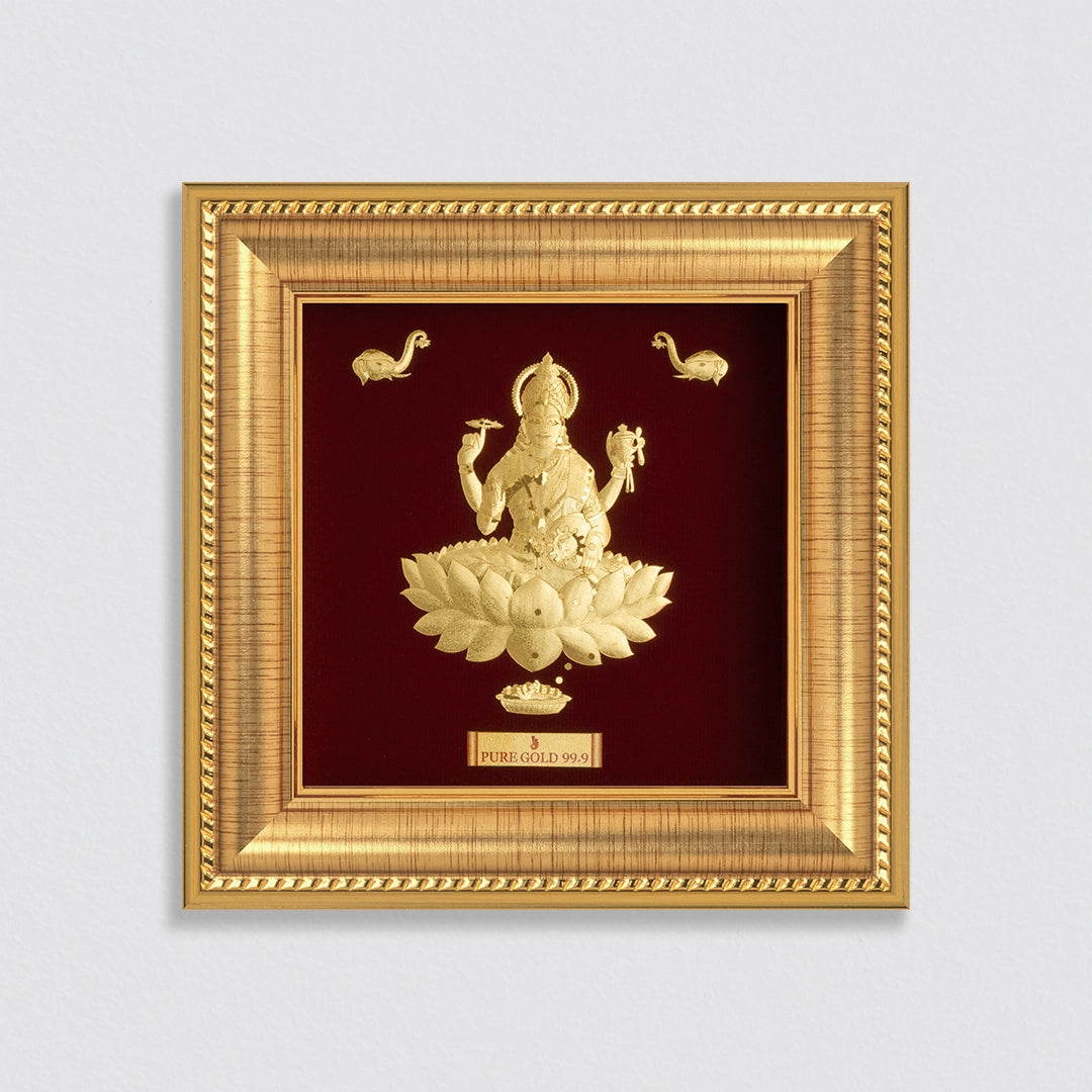 Prima Art Lakshmi 24K Gold Sheet Artwork Frame best for festival and corporate gifting
