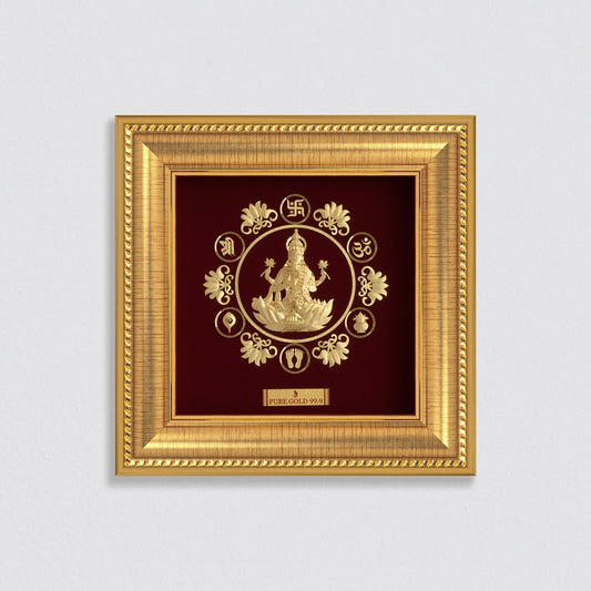 Shree Lakshmi 24K Gold Sheet Artwork Frame best for festival and corporate gifting