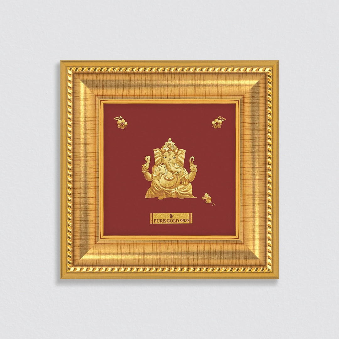 24K gold Ganesha artwork in premium frame – perfect for home decor and gifting