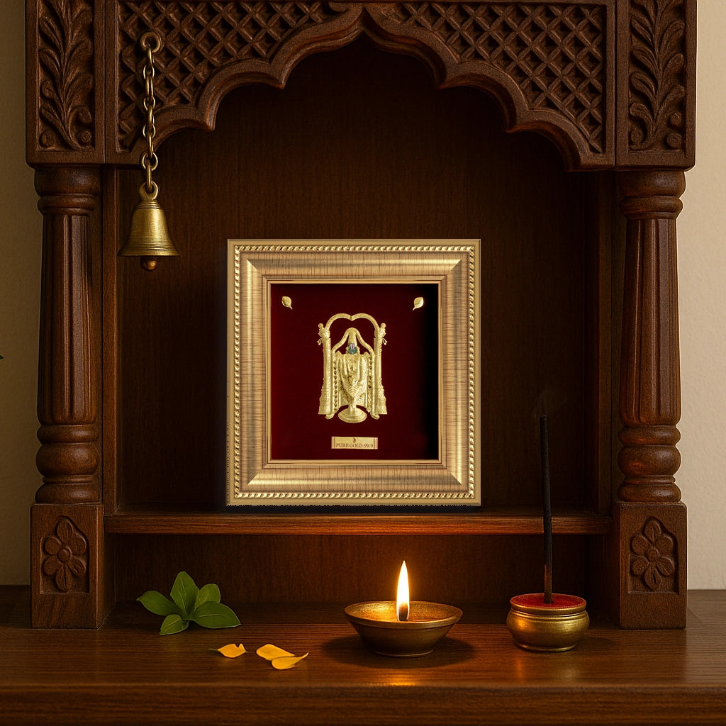 Balaji 24K Gold frame best for festival and corporate gifting
Perfect as wall hanging, temple shelf and table top art.