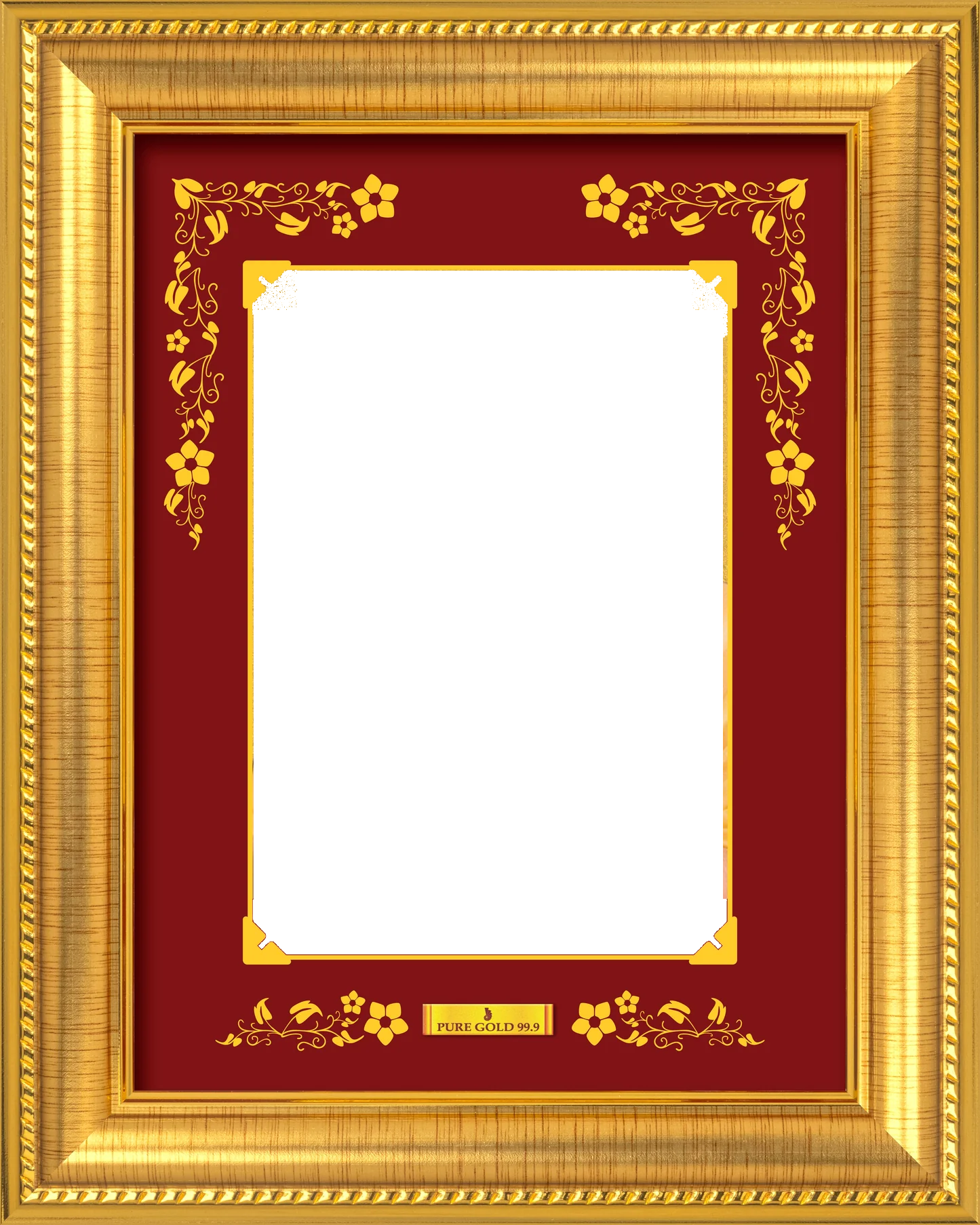 Custom photo printed in the gold frame. Premium home decor and gifting.
