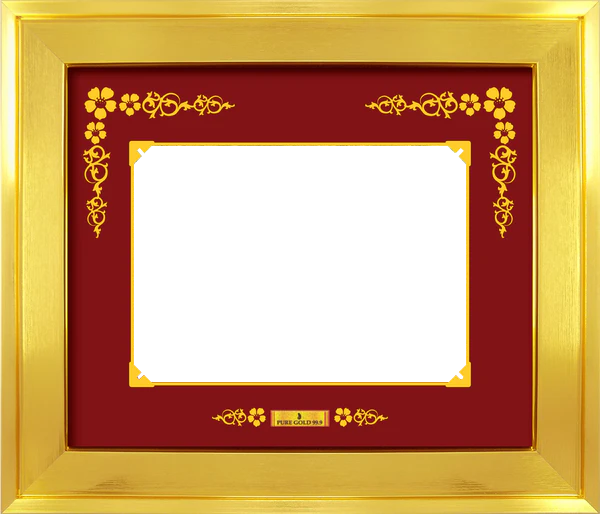 Custom photo printed in the gold frame. Premium home decor and gifting.