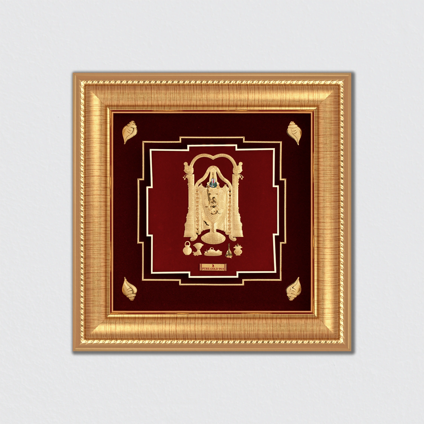devotional 24K gold Balaji wall frame handcrafted in India