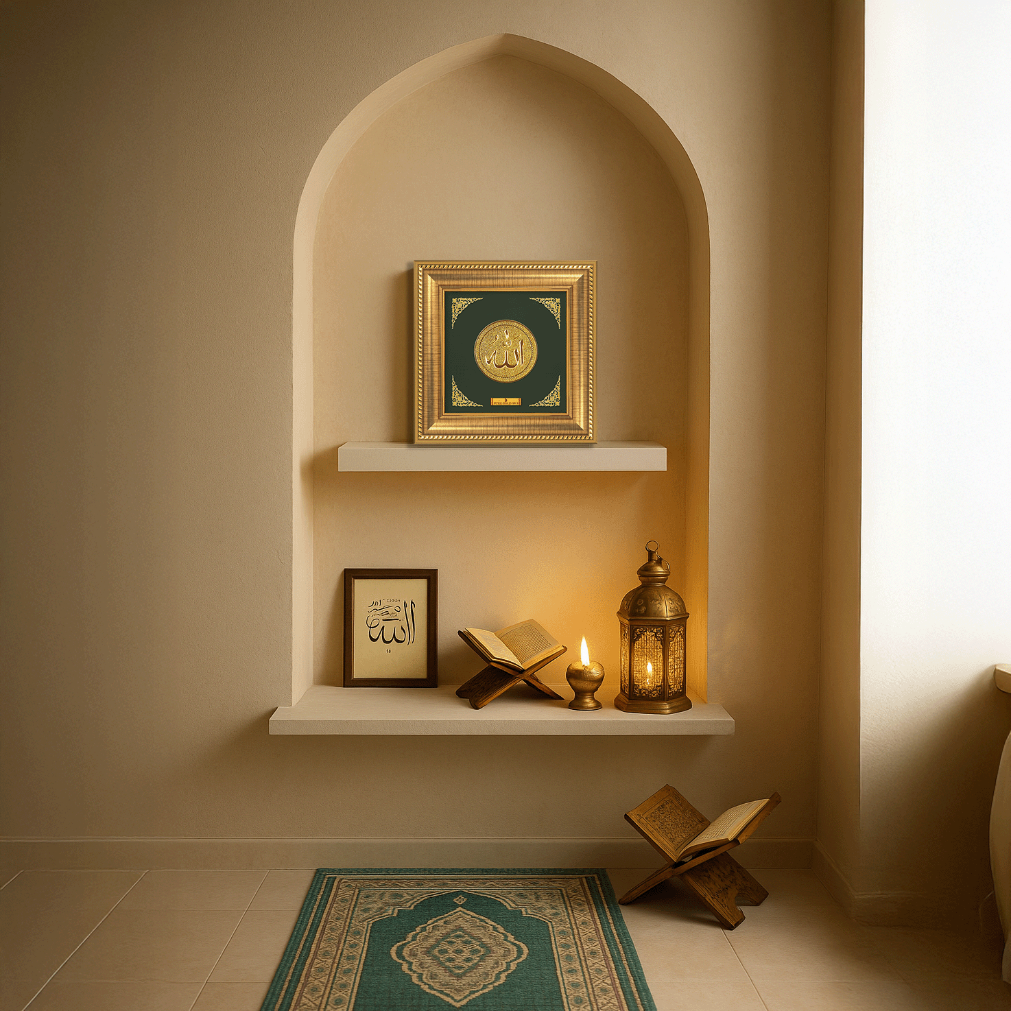 Prima Art Allha 24K Gold Frame best for home temple , tabletop ,wall stand ,festival and corporate gifting