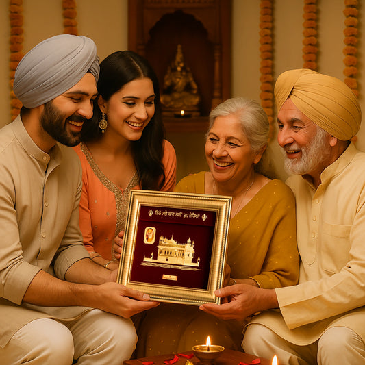 Golden Temple wall art frame in Gold, Perfect wall hanging frame. Ideal for home wall art , gifting & Housewarming.