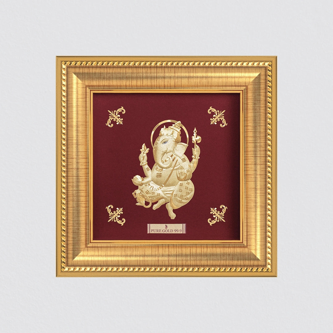 Ganesha 24K Gold Sheet Frame best for festival and corporate gifting