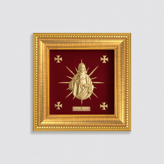 Jesus 24K Gold Frame best for home temple , tabletop festival and corporate gifting