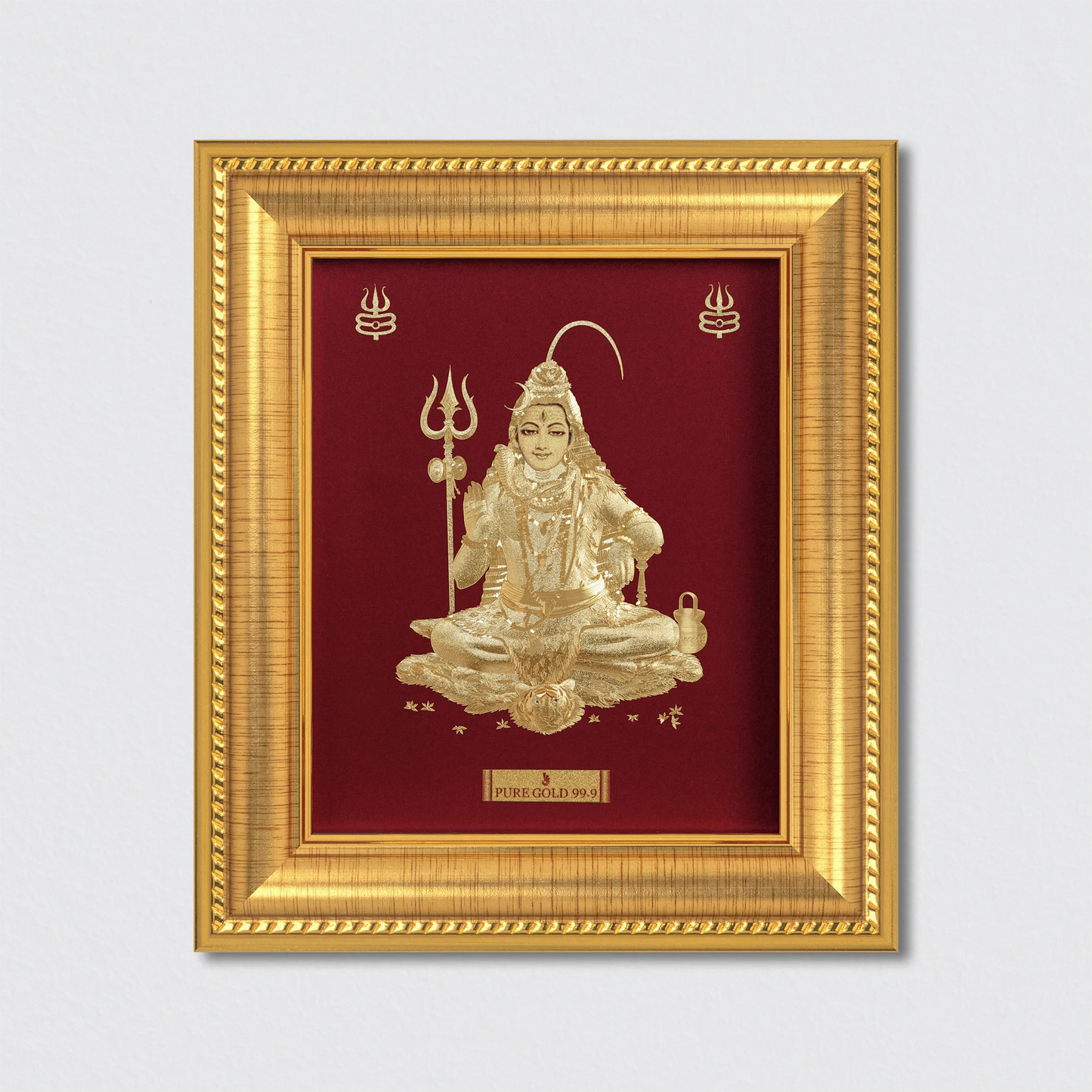 Lord Shiva gold artwork frame, wall hanging art frame.
