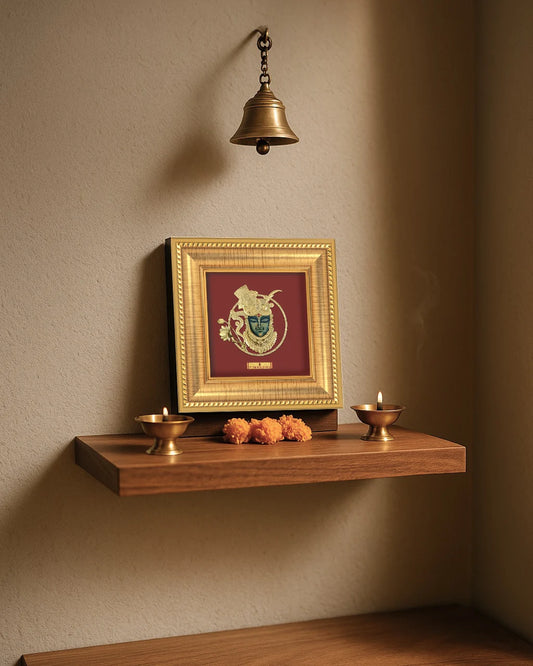 Shrinathji 24K Gold Frame , table top , wall hanging , best for festival & home temple shelf.