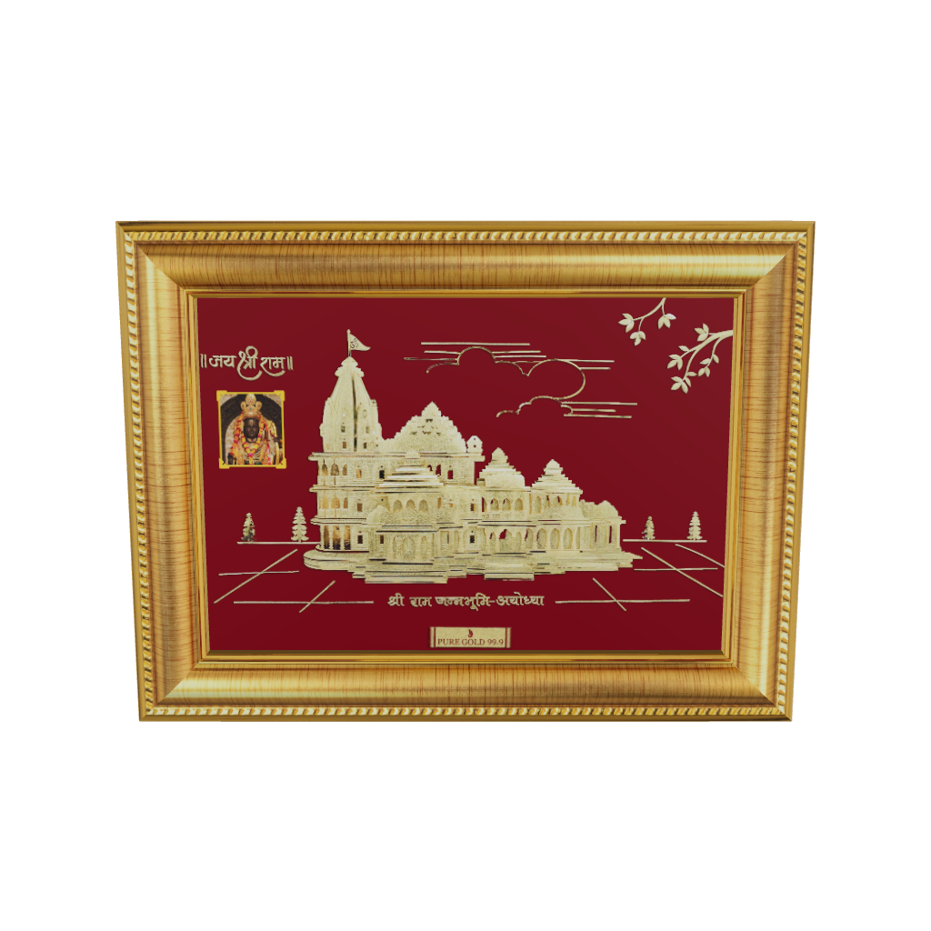 Ram Mandir 24K Gold Frame best for festival and corporate gifting