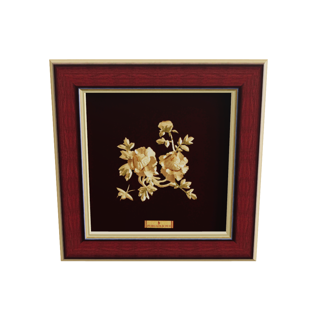 Prima Art Peony 24K Gold Sheet Artwork Frame best for gifting and corporate gifting