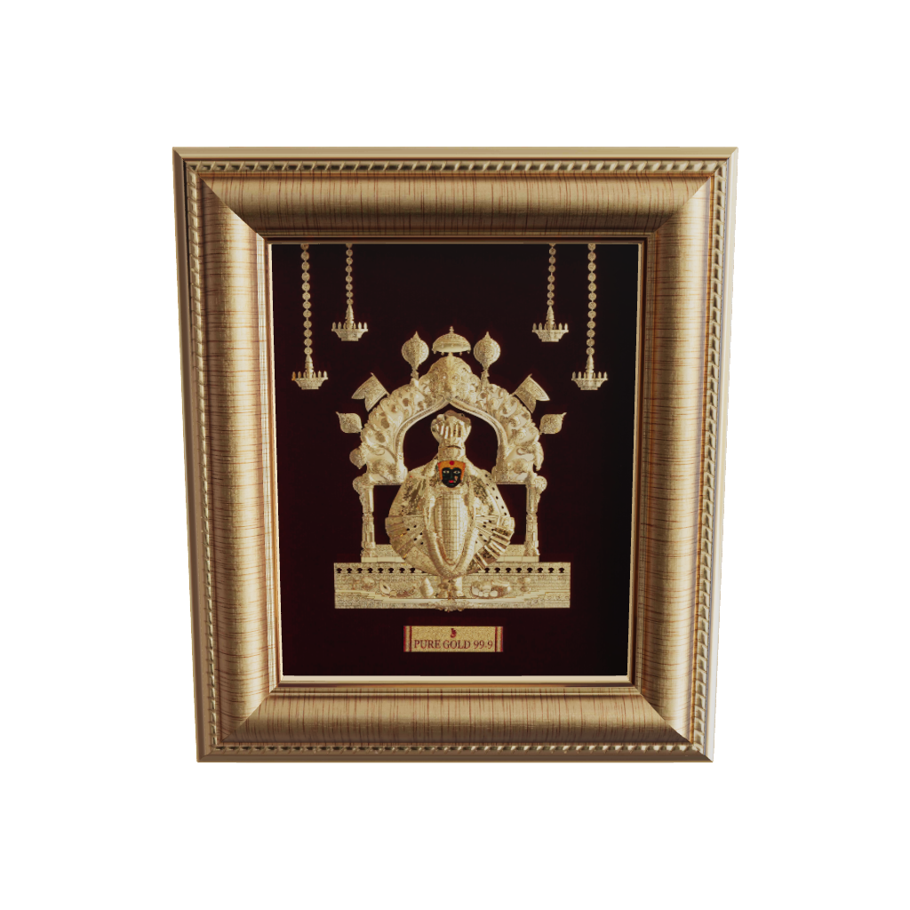 Prima Art AmbabiMahalaxmi 24K Gold Sheet Artwork Frame best for festival and corporate gifting