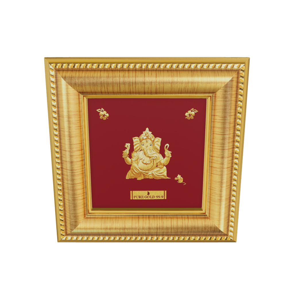 24K gold Ganesha artwork in premium frame – perfect for home decor and gifting