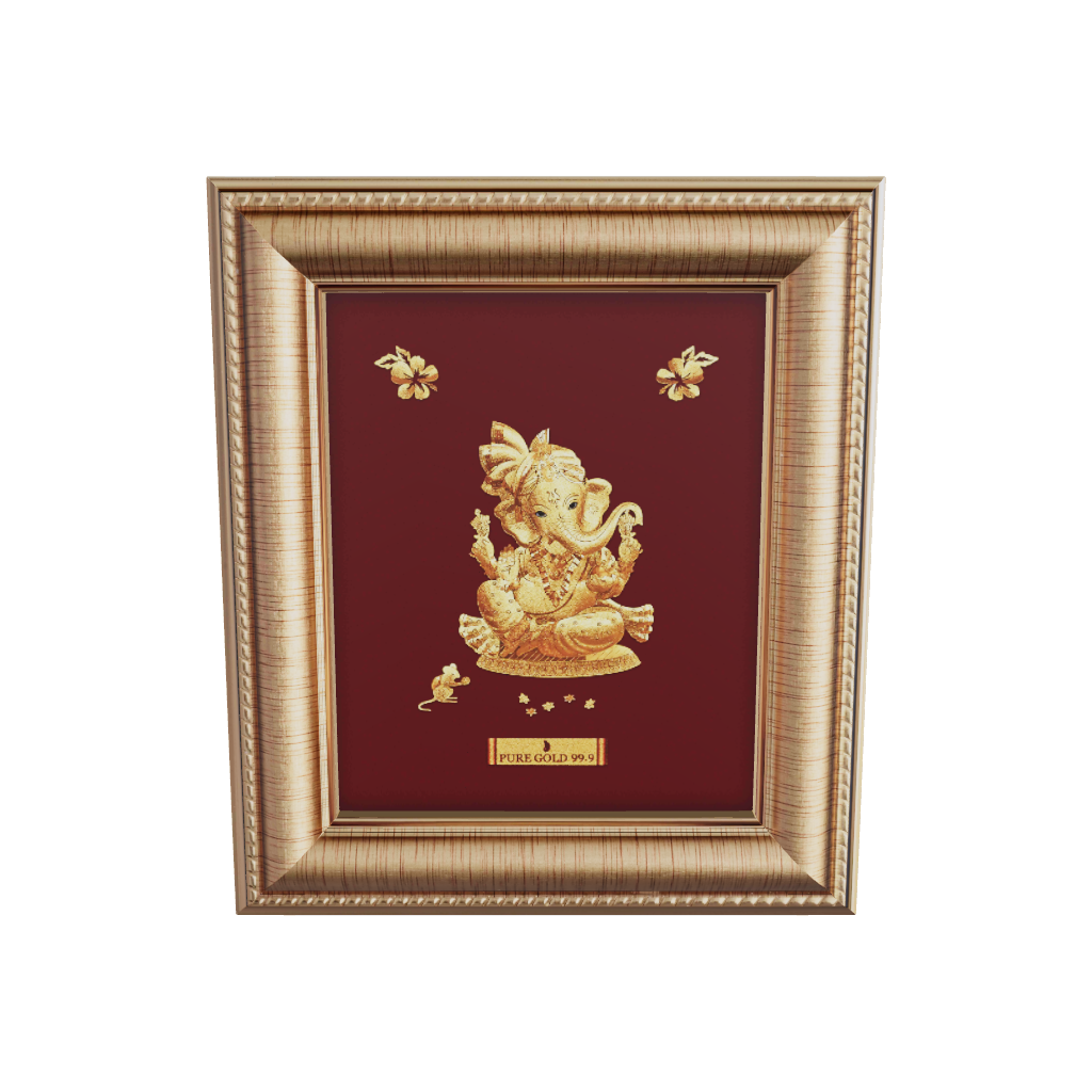 Prima Art Lord Haridra 24K Gold Sheet Artwork Frame best for festival and corporate gifting