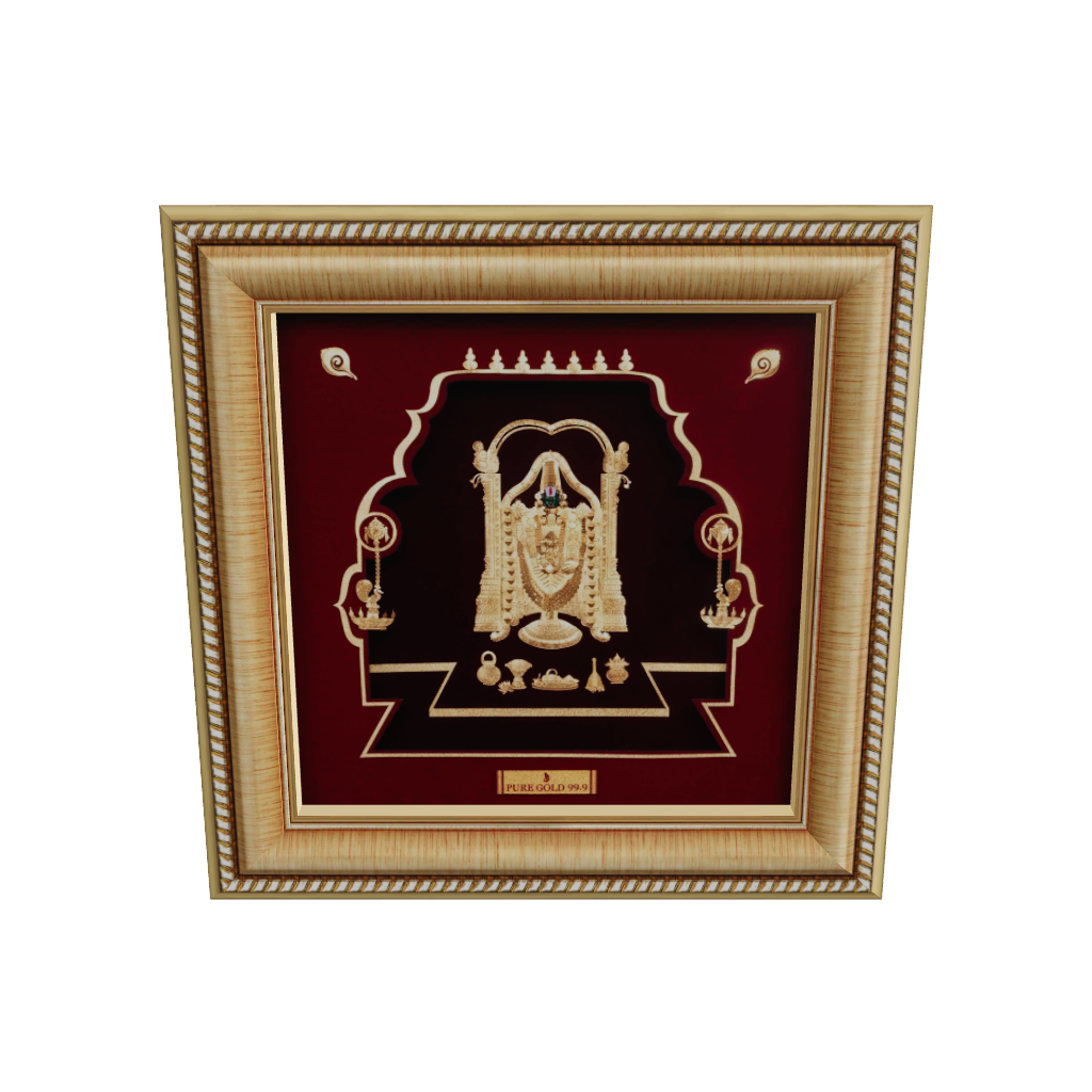 Prima Art Balaji 24K Gold Sheet Artwork Frame best for festival and corporate gifting