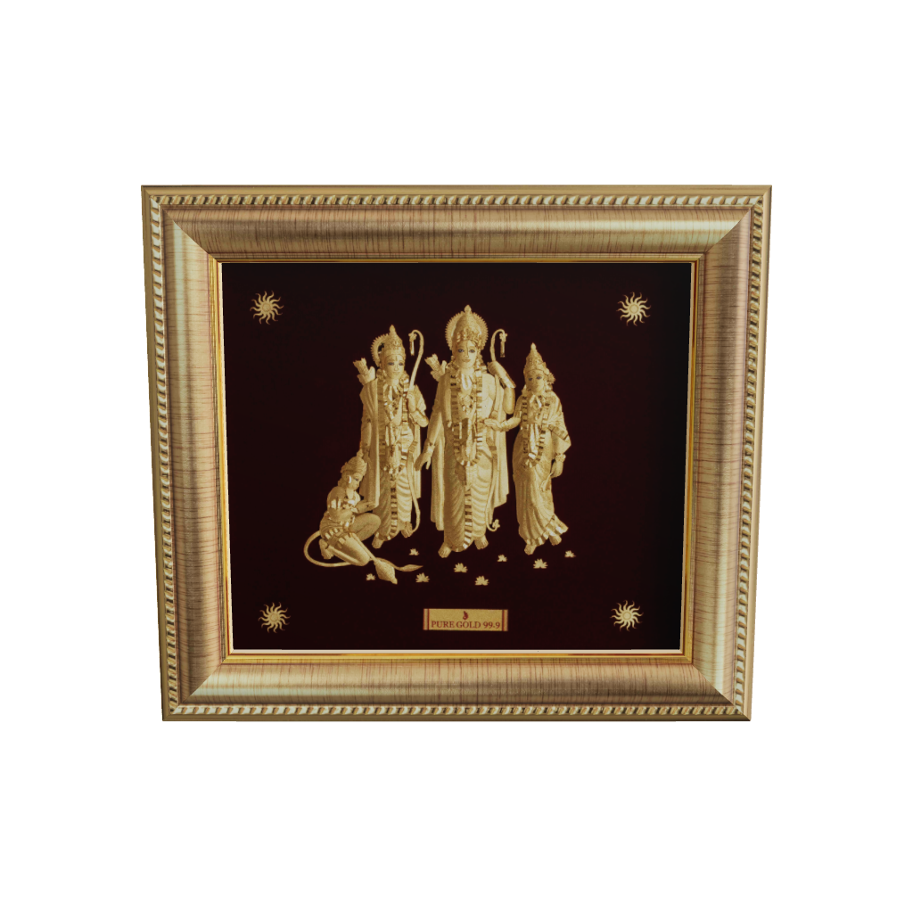 Prima Art Ram Darbar 24K Gold Sheet Artwork Frame best for festival and corporate gifting