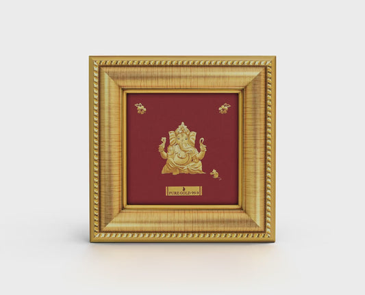 24K gold Ganesha artwork in premium frame – perfect for home decor and gifting