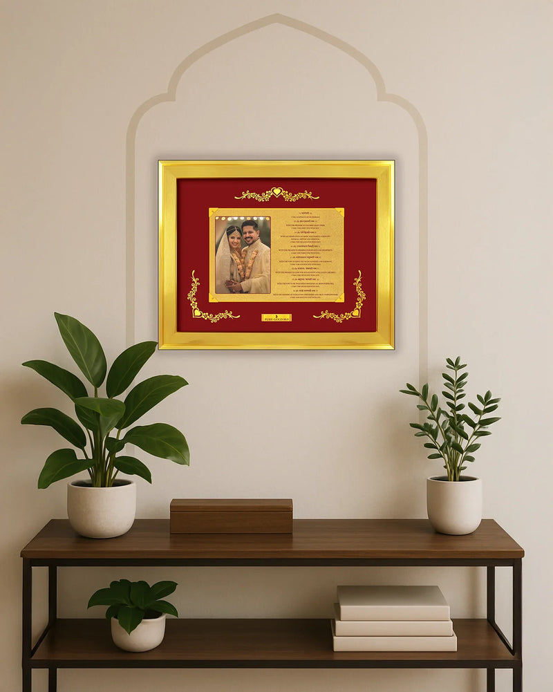 Prima Art Golden Moments 24K Gold Sheet Artwork Frame best for Personalised and corporate gifting 