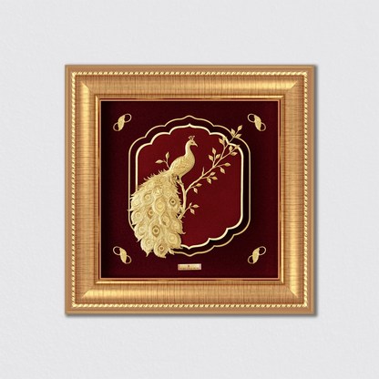 Peacock Gold Wall Art Decor - O8