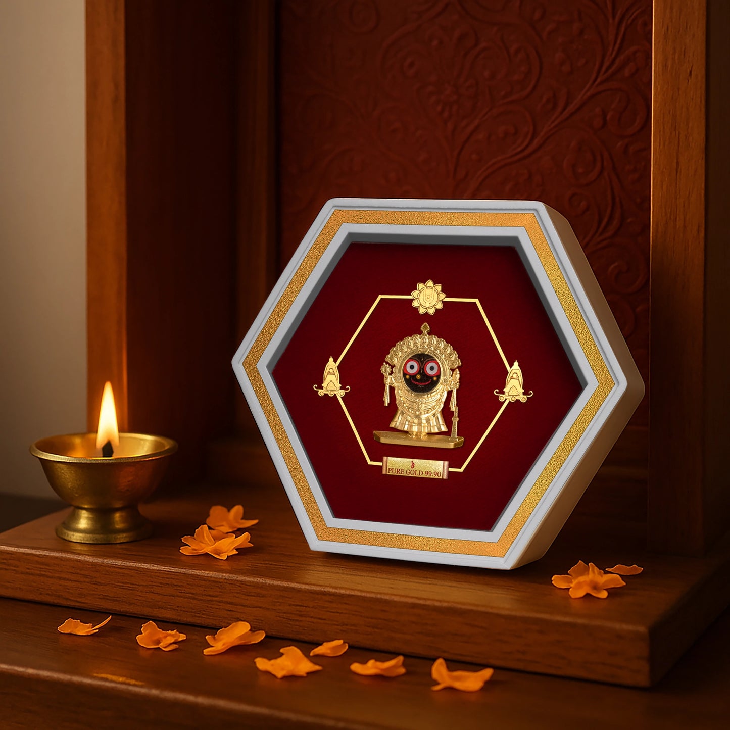 Lord Jagannath Tabletop Spiritual Gold Photo Frame Online For Housewarming gifts​, Wedding gifts for couples and Birthday gifts