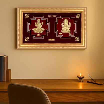 lakshmi Ganesha premium gold frame for housewarming gift.