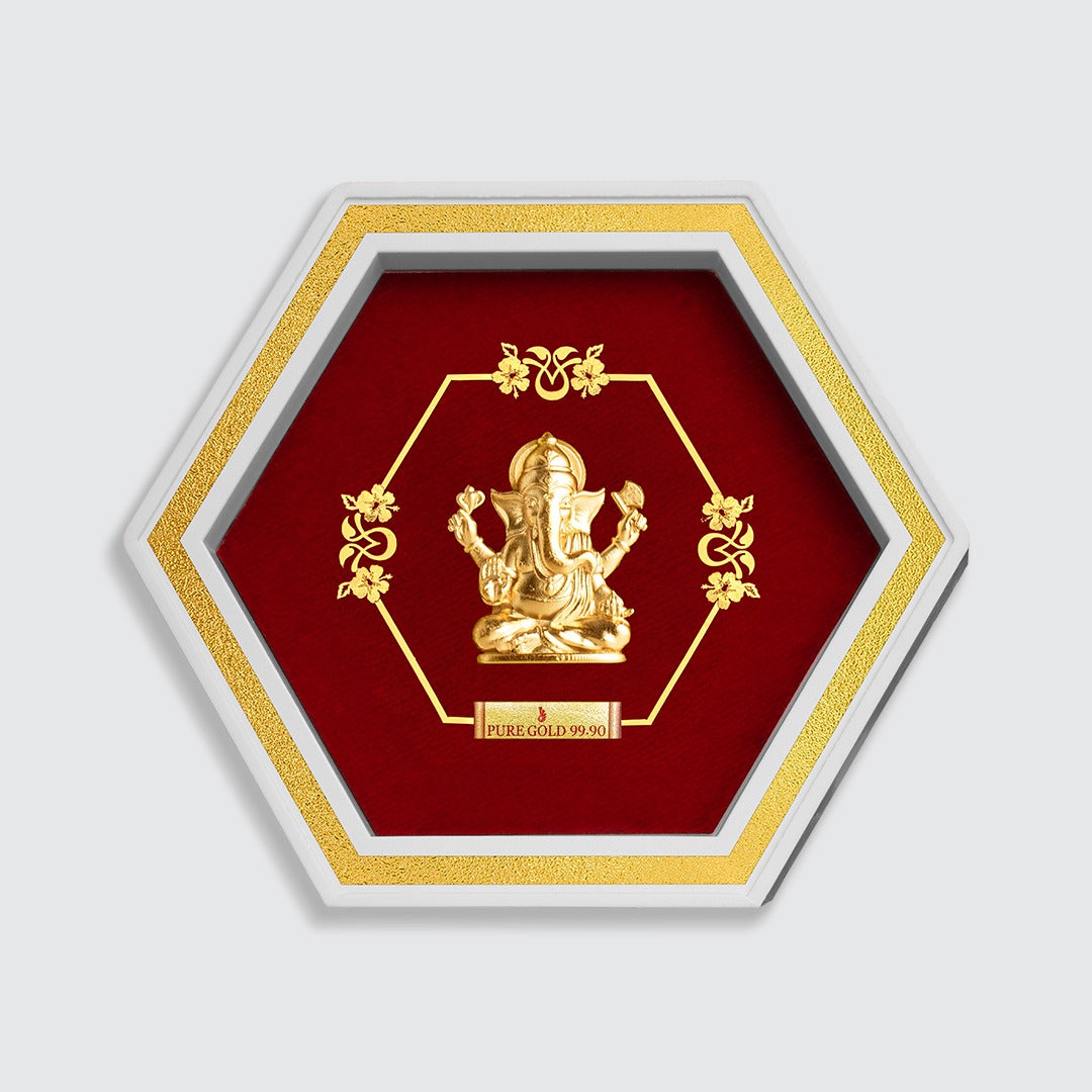 Lord Ganesha Tabletop Spiritual Gold Photo Frame Online For Housewarming gifts​, Wedding gifts for couples and Birthday gifts