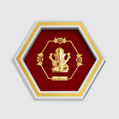 Lord Ganesha Tabletop Spiritual Gold Photo Frame Online For Housewarming gifts​, Wedding gifts for couples and Birthday gifts