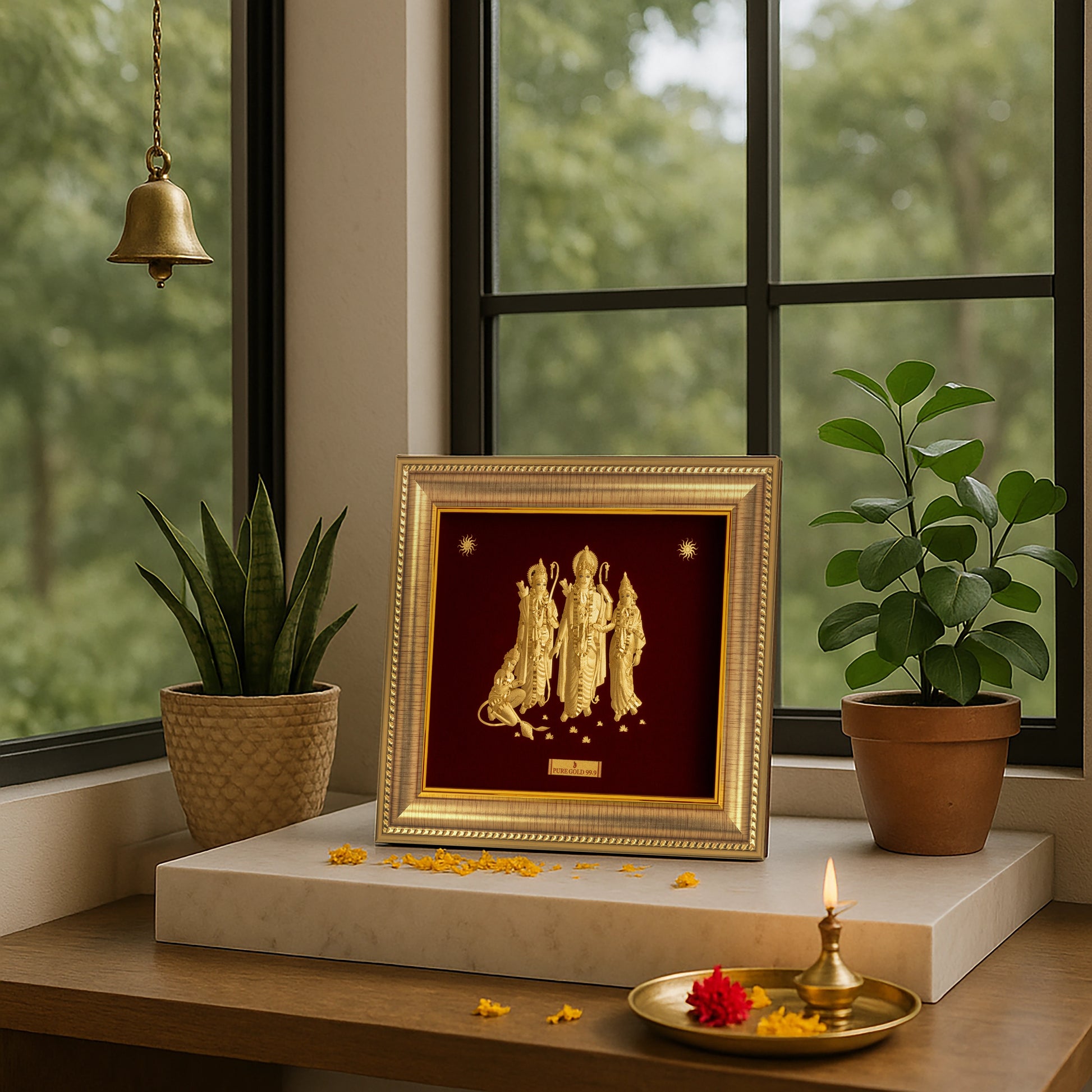 Prima Art Ram Darbar 24K Gold Sheet Artwork Frame best for festival and corporate gifting 