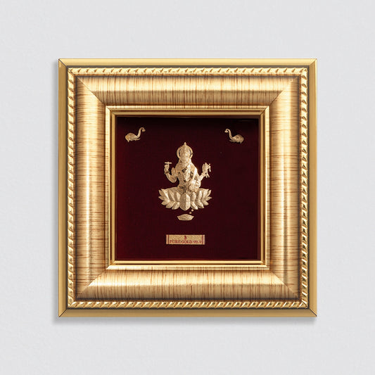 Lakshmi ji 24K gold frame – perfect for home decor , housewarming gift. Vastu Approved & perfect temple shelf frame, table top & wall hanging frame.