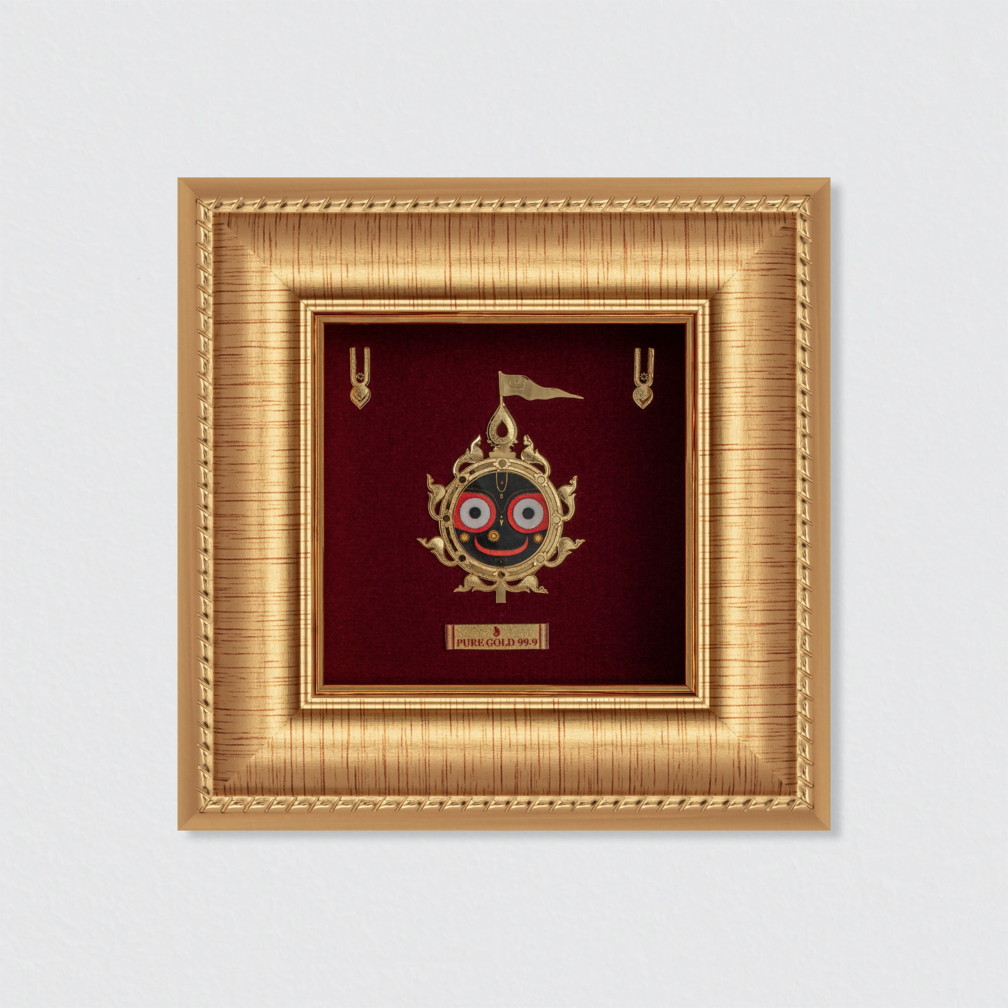 Prima Art Lord Jaggarnath 24K Gold Sheet Artwork Frame best for festival and corporate gifting 
