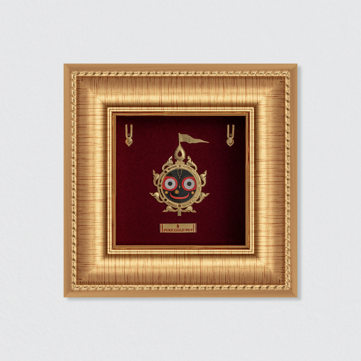 Prima Art Lord Jaggarnath 24K Gold Sheet Artwork Frame best for festival and corporate gifting 