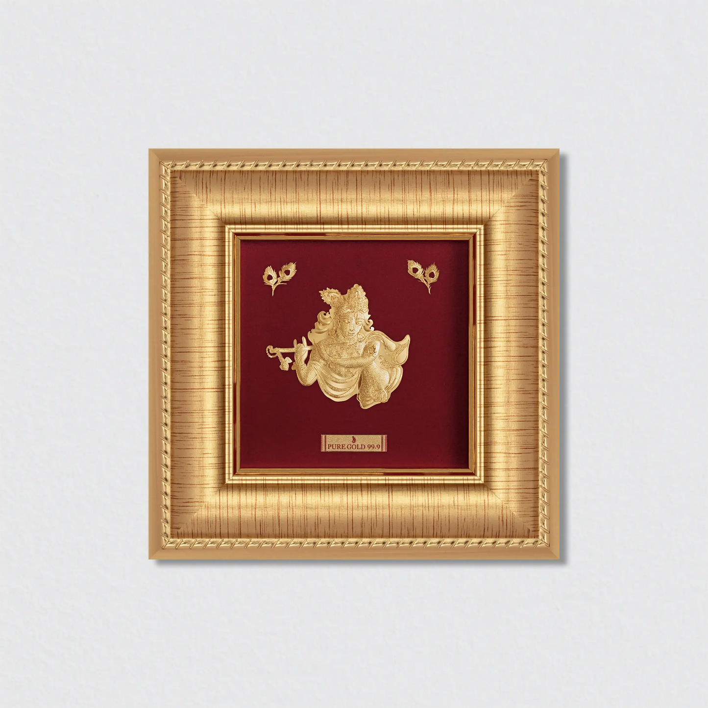 Radha Krishna frame wall hanging art in gold .