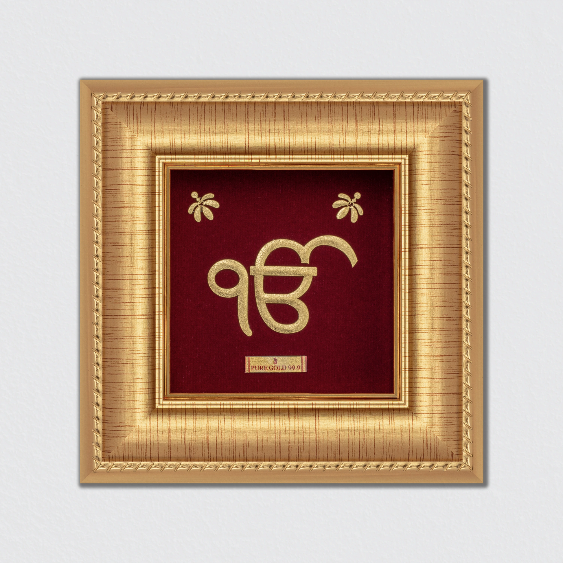 Ek omkar 24k gold premium frame. Best for home temple shelf and table top. Perfect for gifting.
