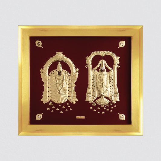 Padmavati Balaji 24K Gold Frame best for temple wall frame or wall hanging at home. Buy online. Vastu approved.