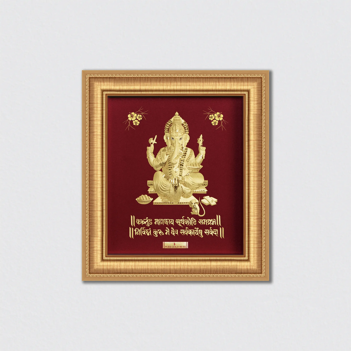 Lord Ganesha 24K Gold Wall Art | Premium Ganpati Artwork -A6