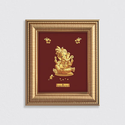 Lord  Ganesha24K Gold frame. Perfect gift buy online. Best for home decor , wall hanging , table top & temple shelf.